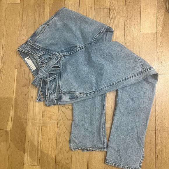 RAG & BONE High Rise Mia Yoke Straight Leg Clean Lou (Light Blue) Jeans | Sz 28 - Picture 7 of 8